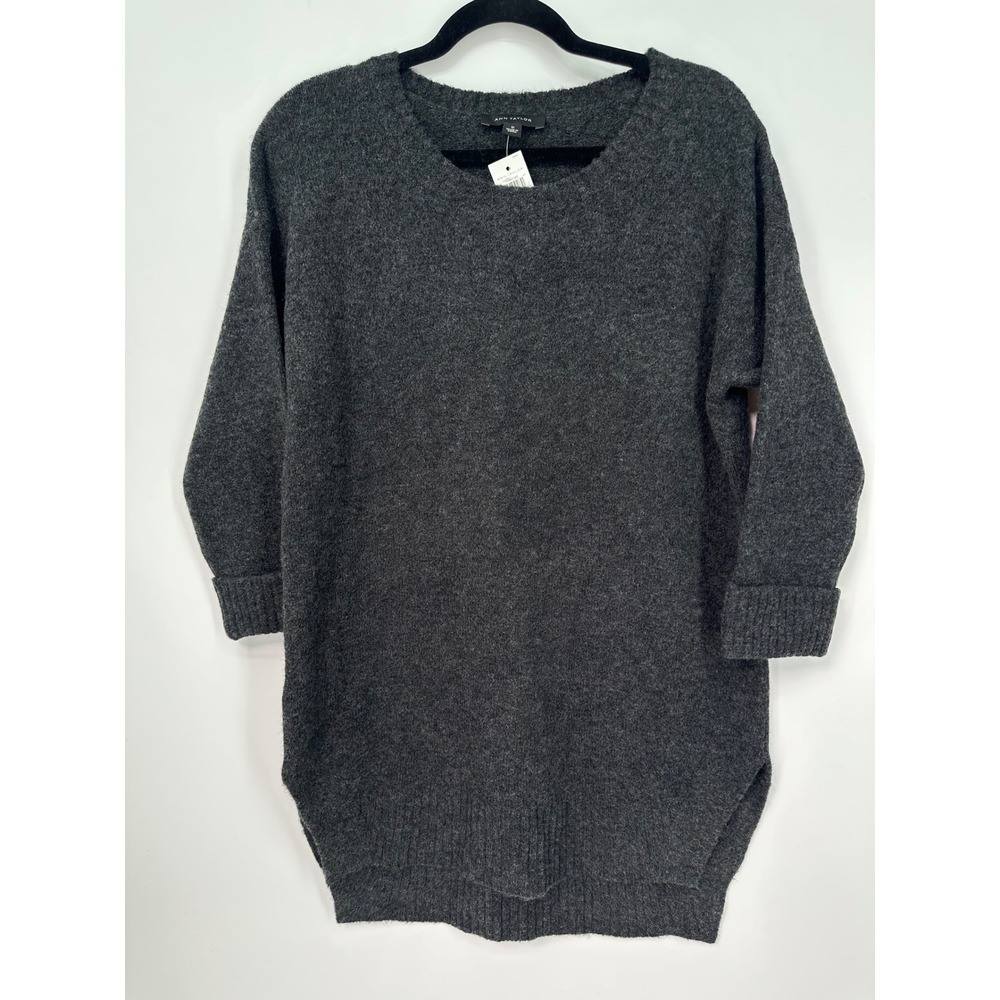 Ann Taylor Women's S Gray Wool Blend Oversized Tunic Sweater NWT $89.50 0395